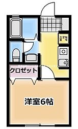 マロンハイム 1階1Kの間取り