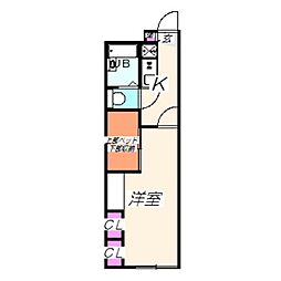 レオパレスデ・ジーマ湊 1Kの間取図画像