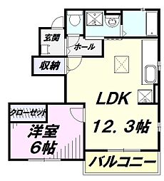 カームリー・レジデンス 1LDKの間取図画像