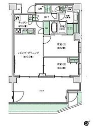 スタイリオ梶が谷 1階2LDKの間取り