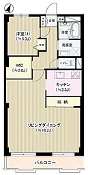 コーボック国領 1LDKの間取図画像