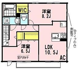 プレジオスＡ・Ｂ 2階2LDKの間取り