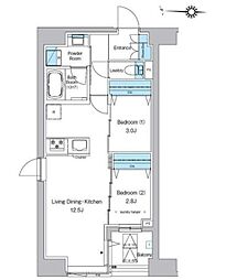 PREDEARCOURT清澄白河 2LDKの間取図画像
