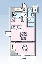 S-RESIDENCE板橋大山clair 1LDKの間取図画像