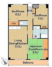 アマン栗平 3LDKの間取図画像