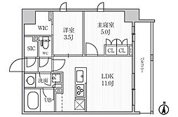 SEASONFLATS菊川 2LDKの間取図画像