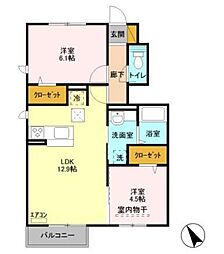 ステラD 2LDKの間取図画像