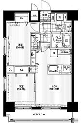 コンシェリア三田TOKYOPREMIUM 2LDKの間取図画像