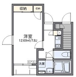 レオネクストレインボーヒルズ 1Kの間取図画像