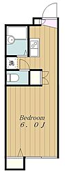 レオパレスアトリオ 1Kの間取図画像