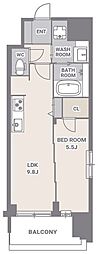 スプランディッド門前仲町 1LDKの間取図画像
