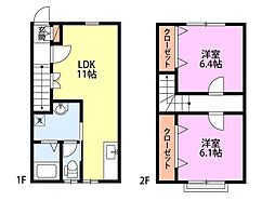 プチメゾンサンライト 2LDKの間取図画像