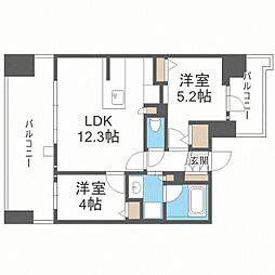 グランフォーレ千早マークスクエアイーストウイング 2LDKの間取図画像