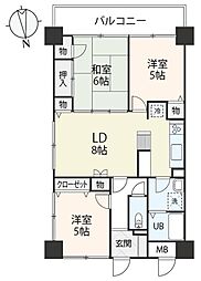 M-PART3日暮ビル 3LDKの間取図画像
