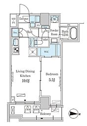 ParkAxis錦糸町WEST 1LDKの間取図画像