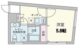 クーカイ・テラス祐天寺 1Kの間取図画像