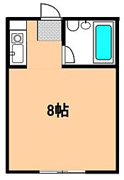 小金井ユーハイム ワンルームの間取図画像