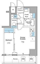 ルフォンリヴェント清澄白河 5階1DKの間取り