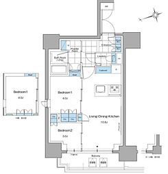 ルフォンプログレ本郷三丁目 2LDKの間取図画像
