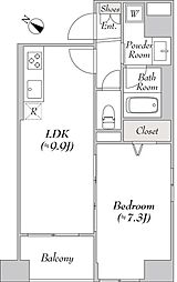 S/MORE森下 1LDKの間取図画像