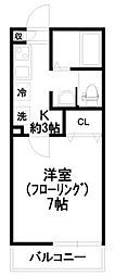 ピエ・デ・トロンシェ 1Kの間取図画像