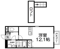 グランパルク ワンルームの間取図画像