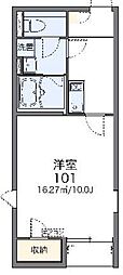 レオネクスト晋2 1Kの間取図画像