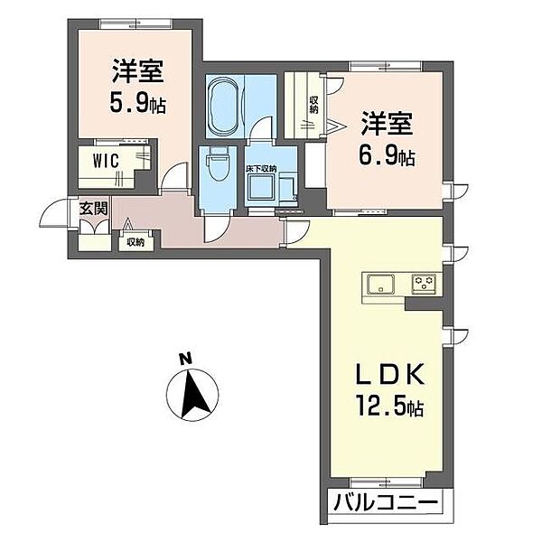 フルールメゾン清水 00101｜神奈川県相模原市緑区相原３丁目(賃貸アパート2LDK・1階・60.00㎡)の写真 その2