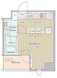 ヴェルデュール高田馬場 4階1Kの間取り