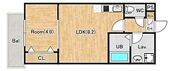草加市瀬崎2丁目アパート 1LDKの間取図画像