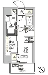 ARKMARK大塚 1DKの間取図画像
