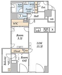 ザ・メイフェア 2LDKの間取図画像