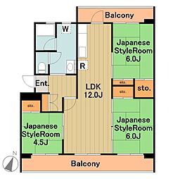 京王相模原線 京王永山駅 徒歩4分の賃貸マンション 9階3LDKの間取り