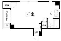 タウンハウス美原 ワンルームの間取図画像