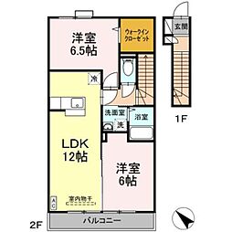 ガーデンホームズ神明 2LDKの間取図画像