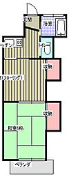 ハイム朝霞 2Kの間取図画像