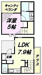 プランドール 1DKの間取り
