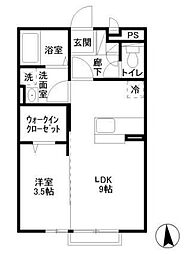 レグルス 1LDKの間取図画像