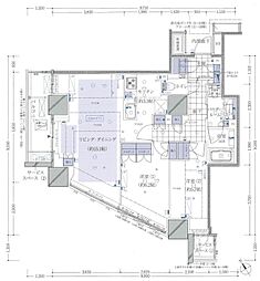 品川タワーレジデンス 11階2LDKの間取り