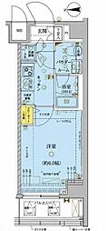 レアライズ新丸子 1Kの間取図画像