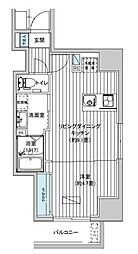 レ・ソール本八幡パラシオン 1LDKの間取図画像