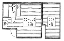 リック坂下 2階ワンルームの間取り