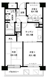 フレスコ川崎 3Kの間取図画像