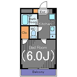 ボヌール南麻布 1Kの間取図画像