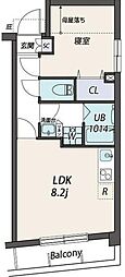 クリスタルコート大山 1LDKの間取図画像