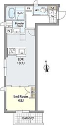 グランデール新丸子 1LDKの間取図画像