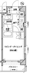 THEパームス田園調布 1Kの間取図画像