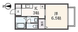 ハイムローゼ 1Kの間取図画像