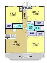 ＡＲＣ　Ｈｉｌｌｓ　Ｂ 206 ｜ 栃木県宇都宮市兵庫塚３丁目（賃貸マンション3LDK・2階・64.80㎡） その2