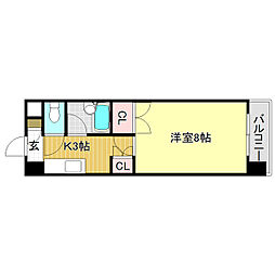 ジョイフル薊野 1Kの間取図画像